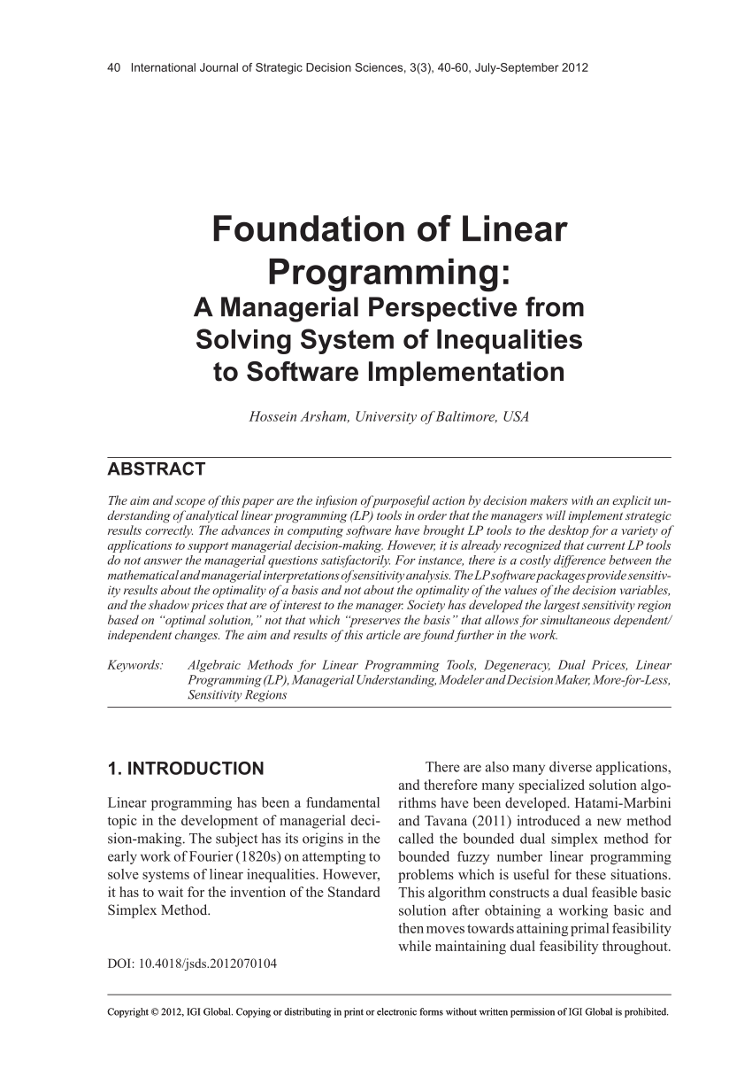 limitations of linear programming in managerial decision making