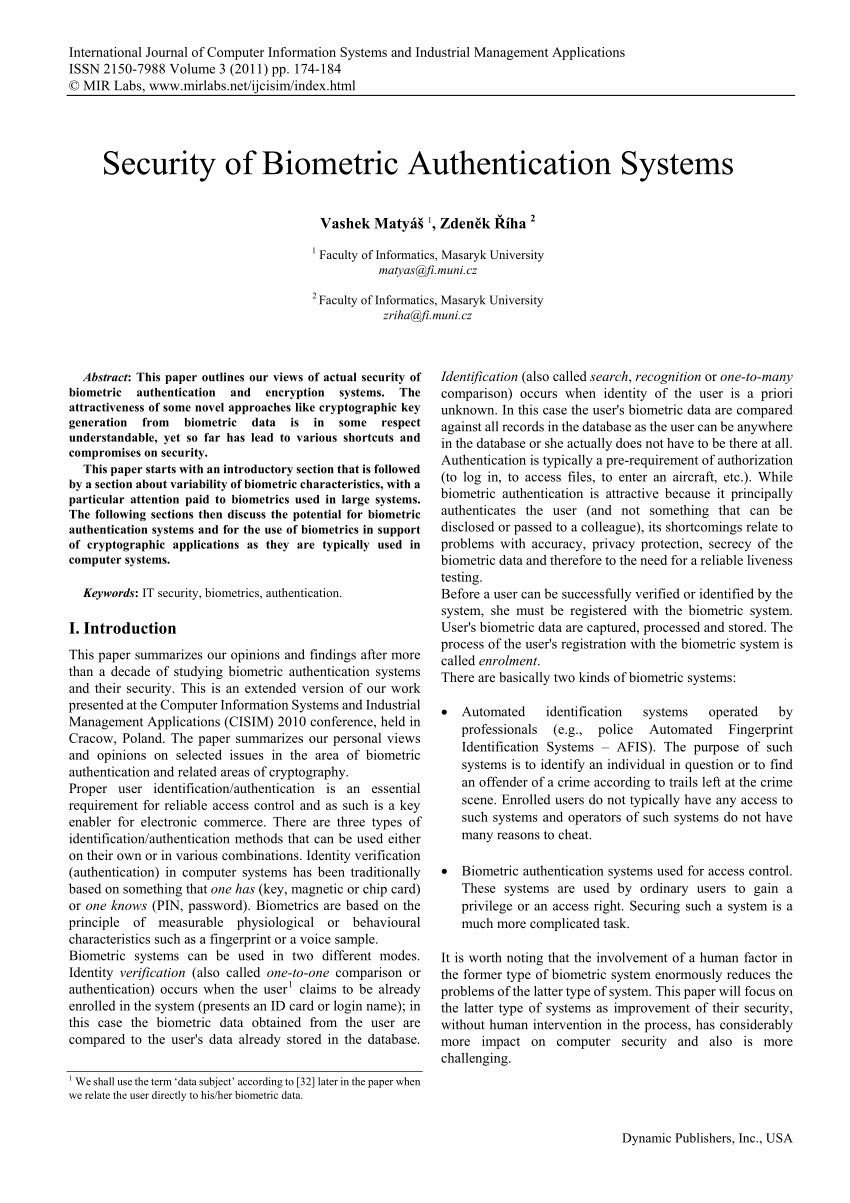 a research paper on biometrics