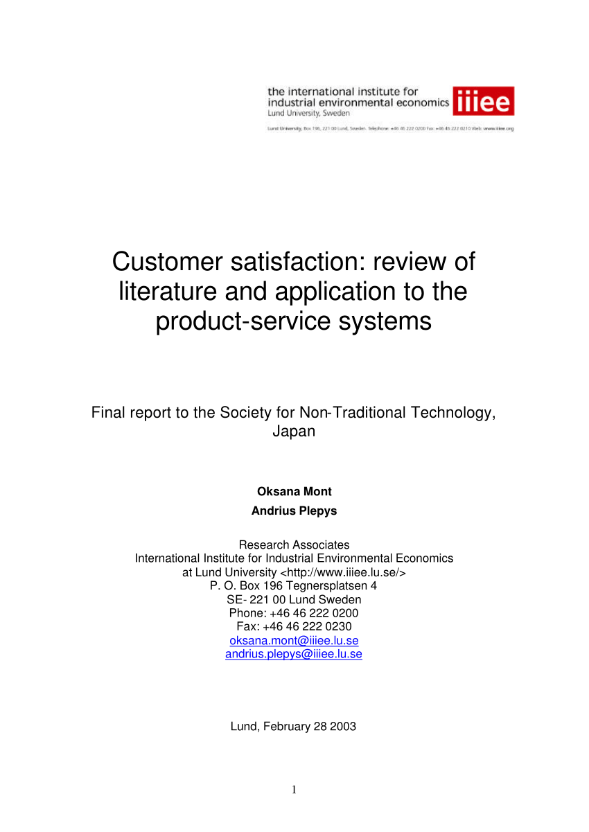 Review of literature on customer satisfaction in automobiles