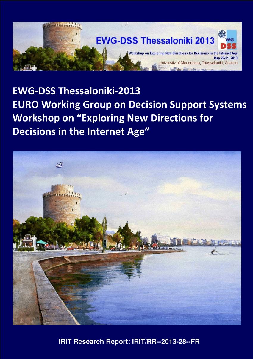 EWG-DSS  EWG-DSS — EURO Working Group on Decision Support Systems