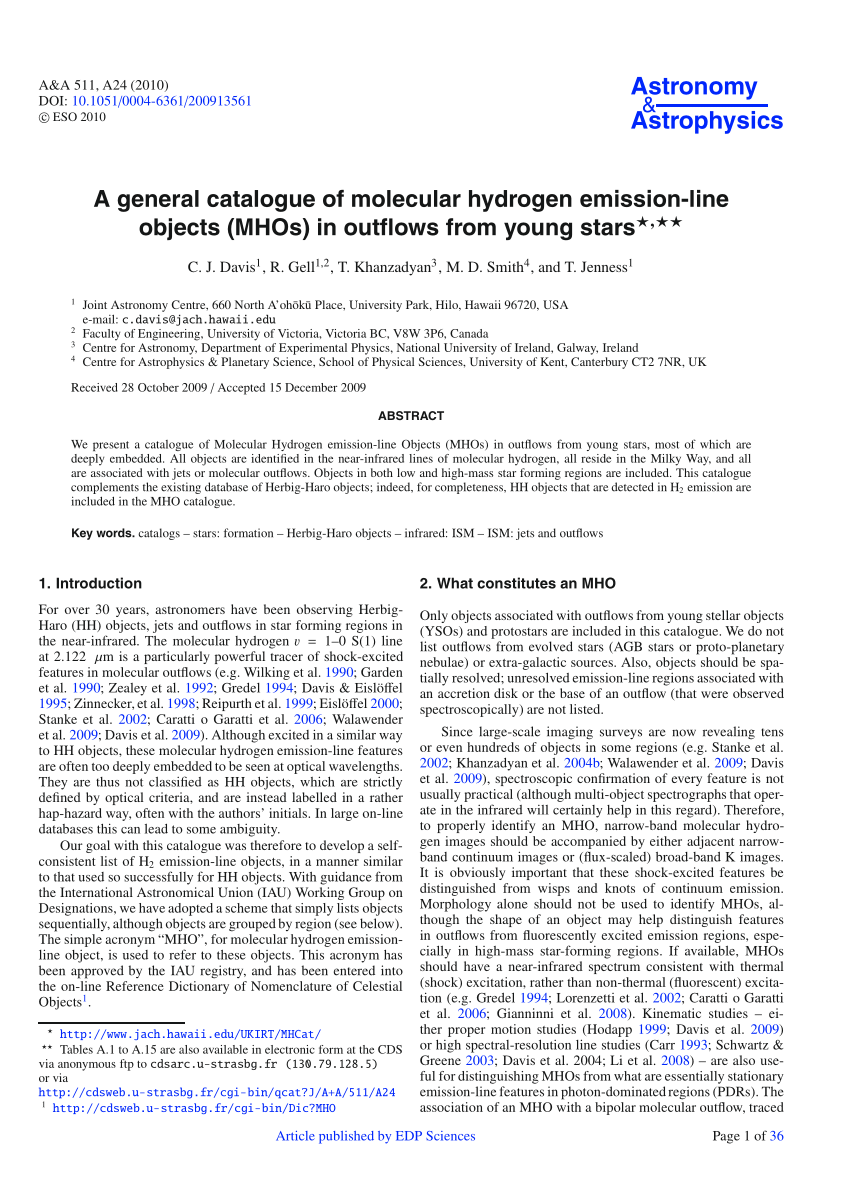 PDF) MHO Catalogue (Davis+, 2010)