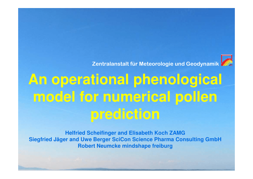 (PDF) An operational phenological model for numerical pollen prediction