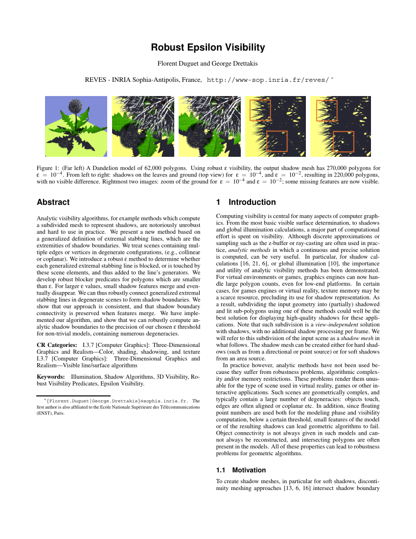 pdf robust epsilon visibility researchgate