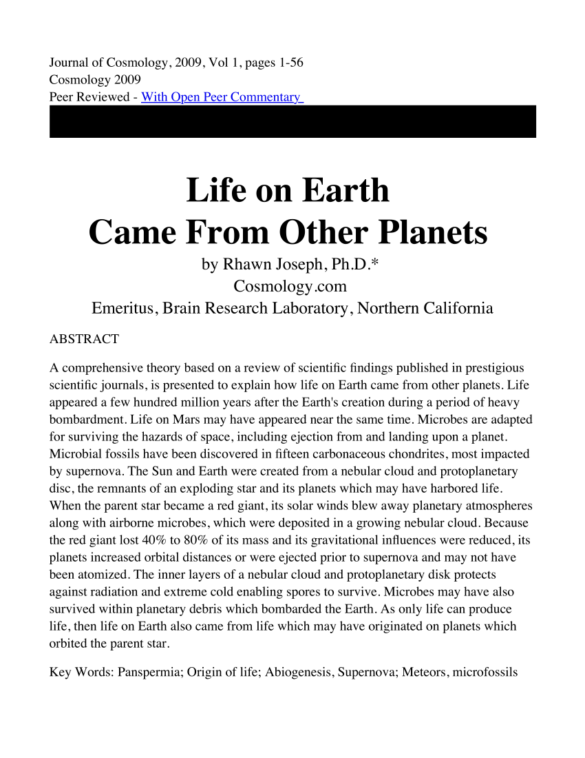 informative essay about life on other planets