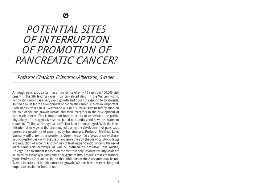 (PDF) Gene therapy in pancreatic cancer