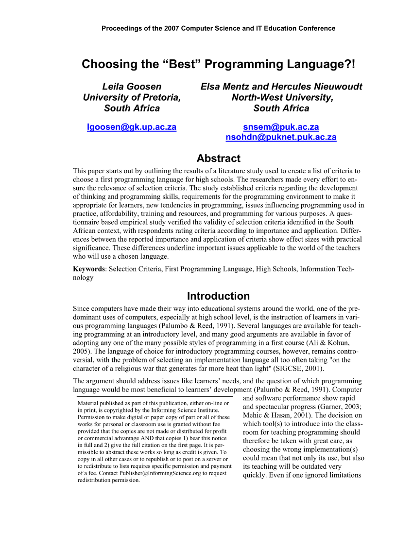 programming language research articles