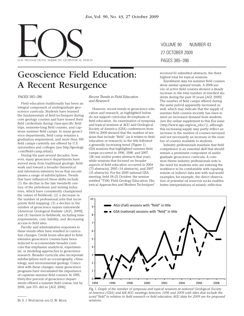 pdf-geoscience-field-education-a-recent-resurgence