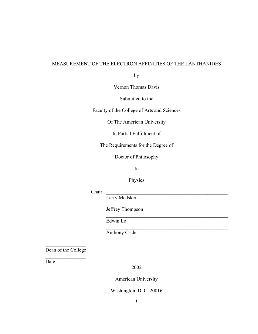 Pdf Measurement Of The Electron Affinities Of The Lanthanides