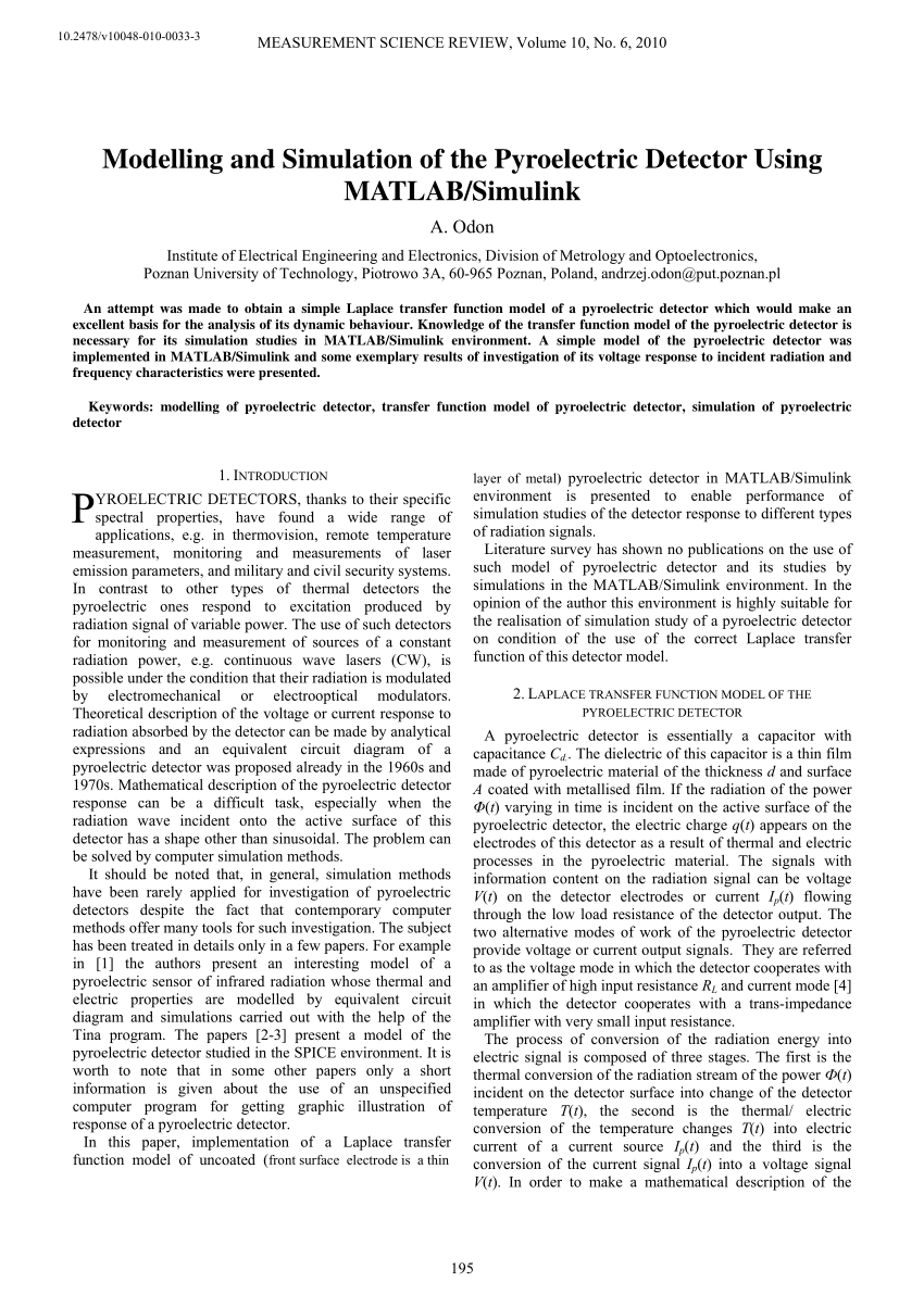 Pyroelectric detector  Sensor division knowledge