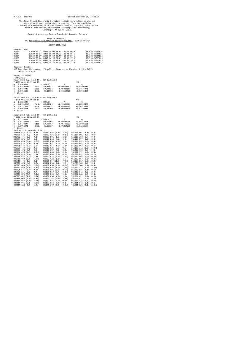 (PDF) Comet 126P/IRAS