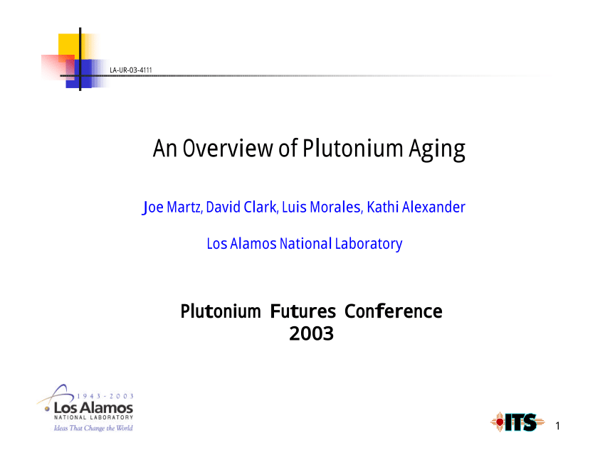 research program plan for plutonium and pit aging