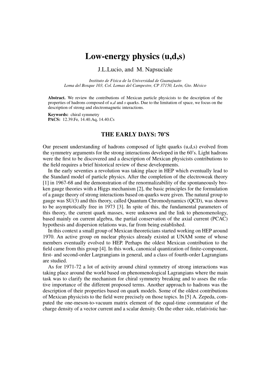 svinge Ombord Ansigt opad PDF) Low-energy physics (u,d,s)
