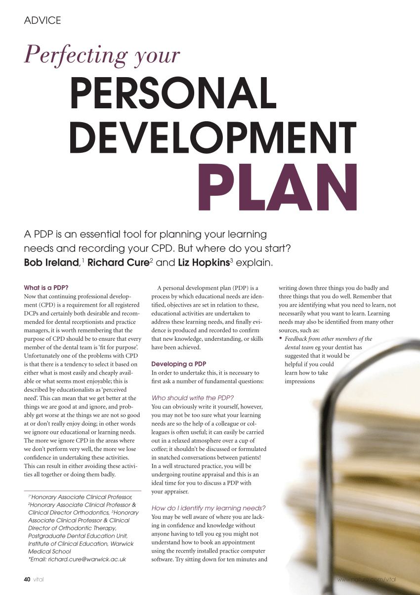 personal development plan journal pdf