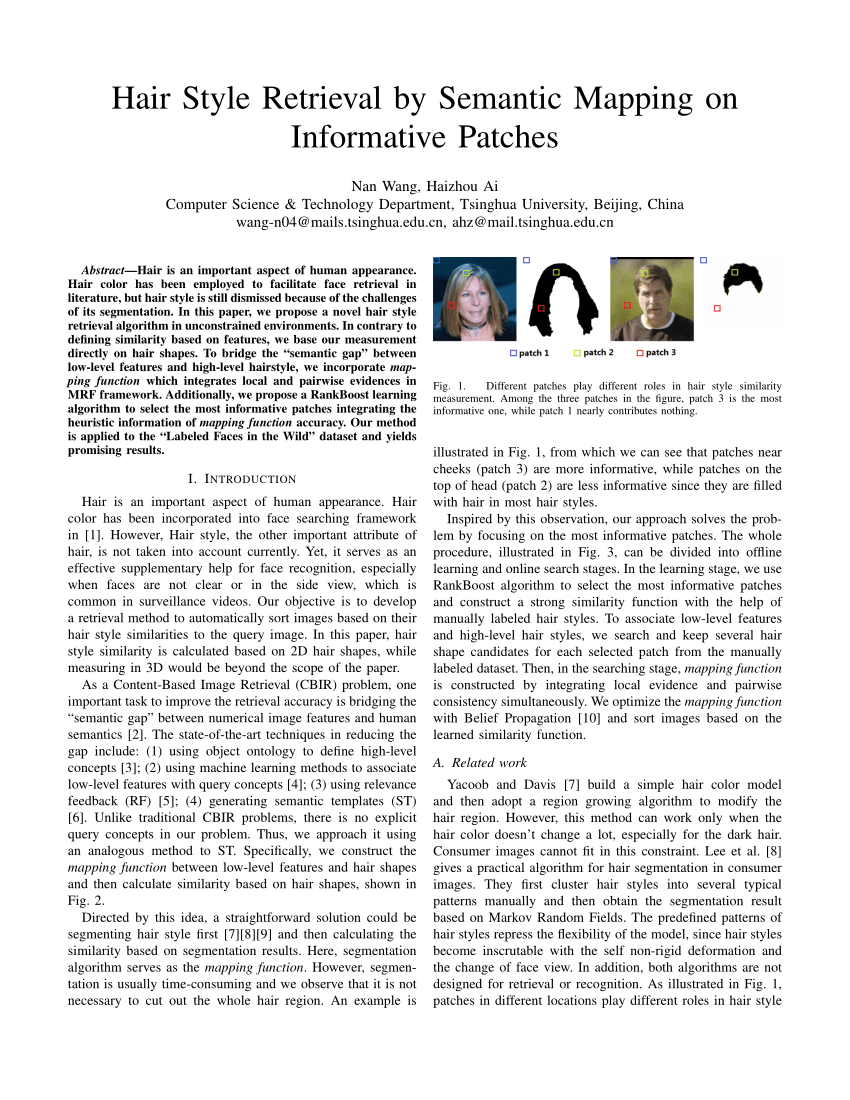 PDF) Hair style retrieval by semantic mapping on informative patches