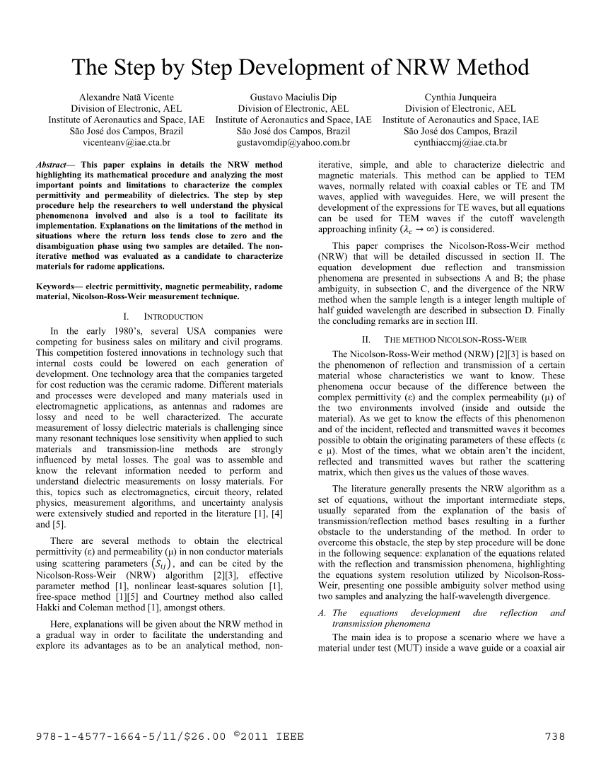 (PDF) The step by step development of NRW method