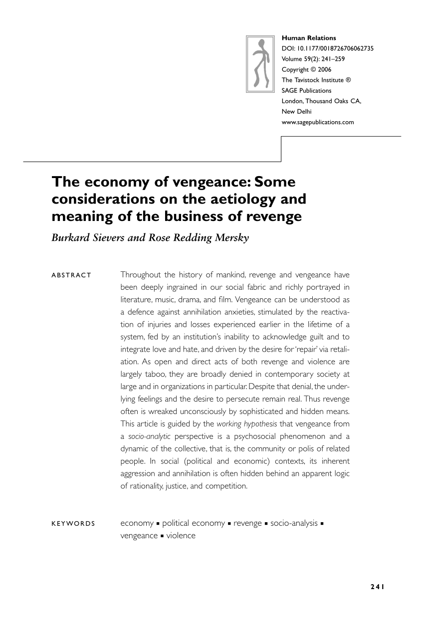 PDF) The economy of vengeance: Some considerations on the