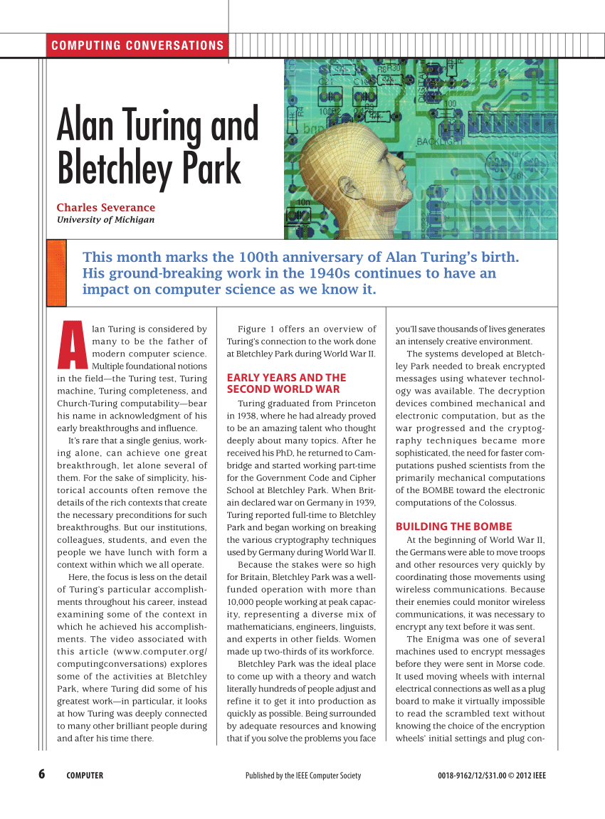 Alan Turing: The Enigma - IEEE Technology and Society