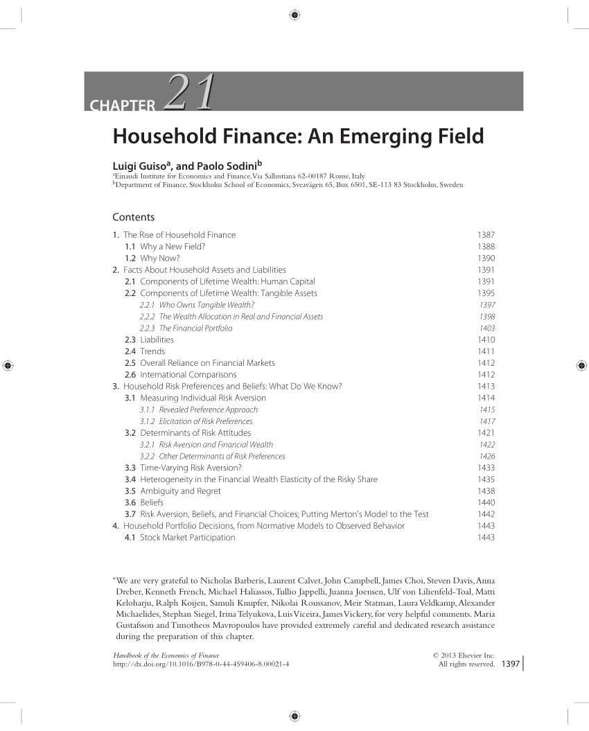 thesis on household finance