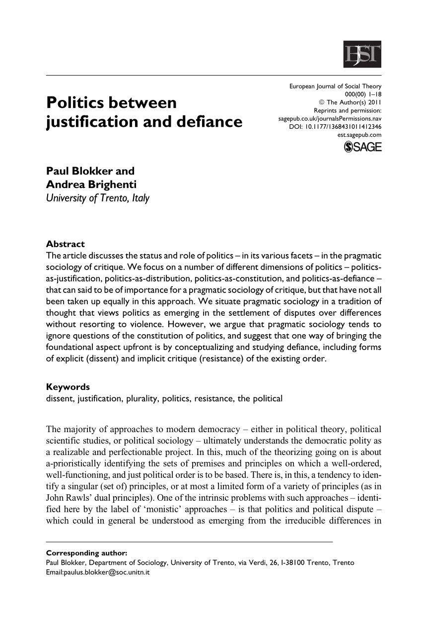 Identiteit Kamer Historicus PDF) Politics between justification and defiance