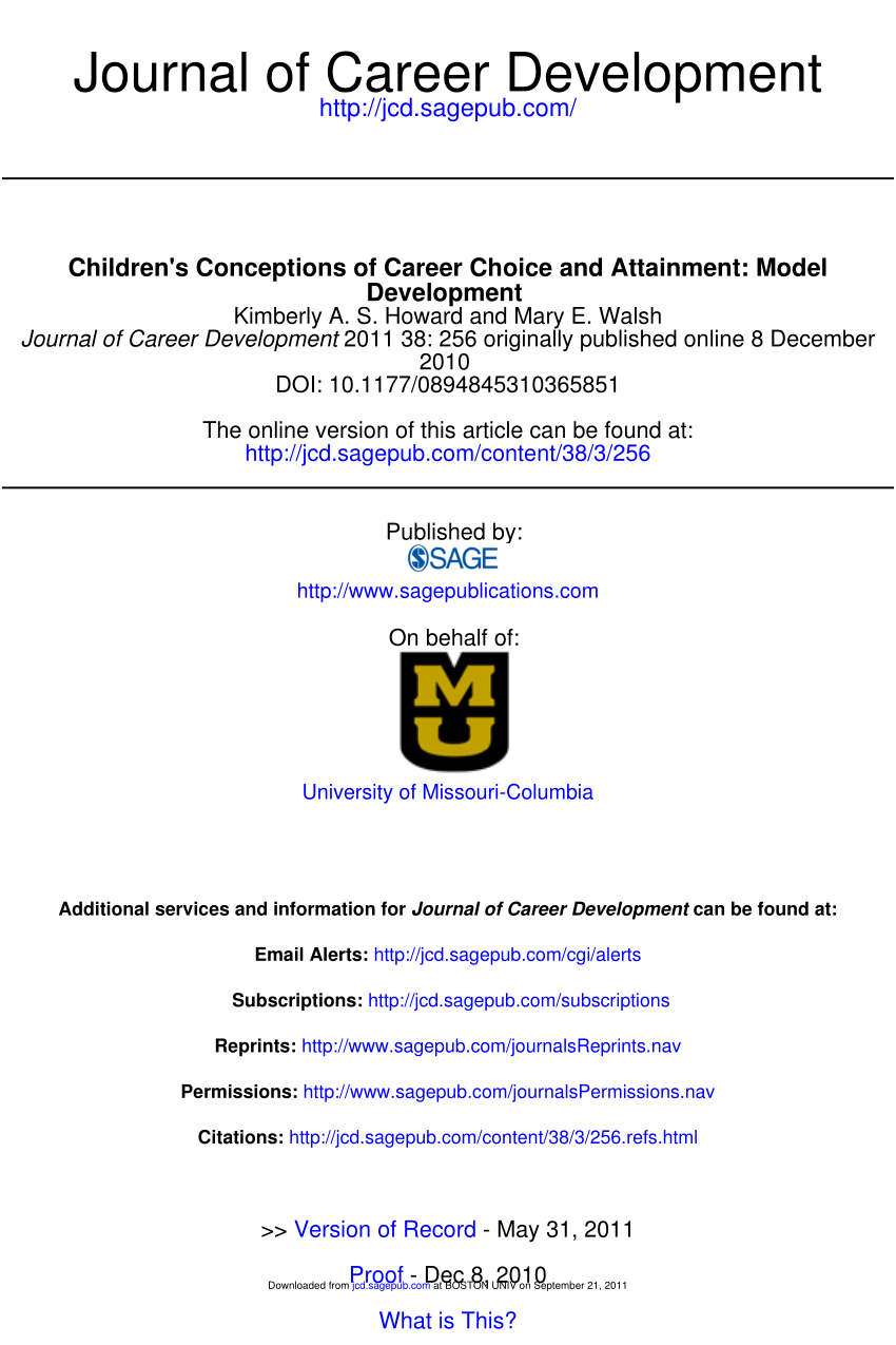 PDF Children s Conceptions of Career Choice and Attainment Model