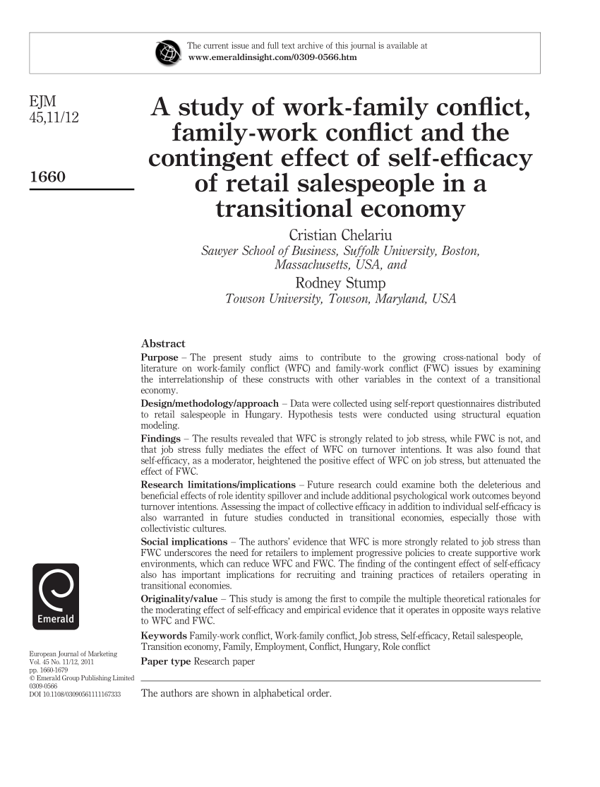 master thesis work family conflict