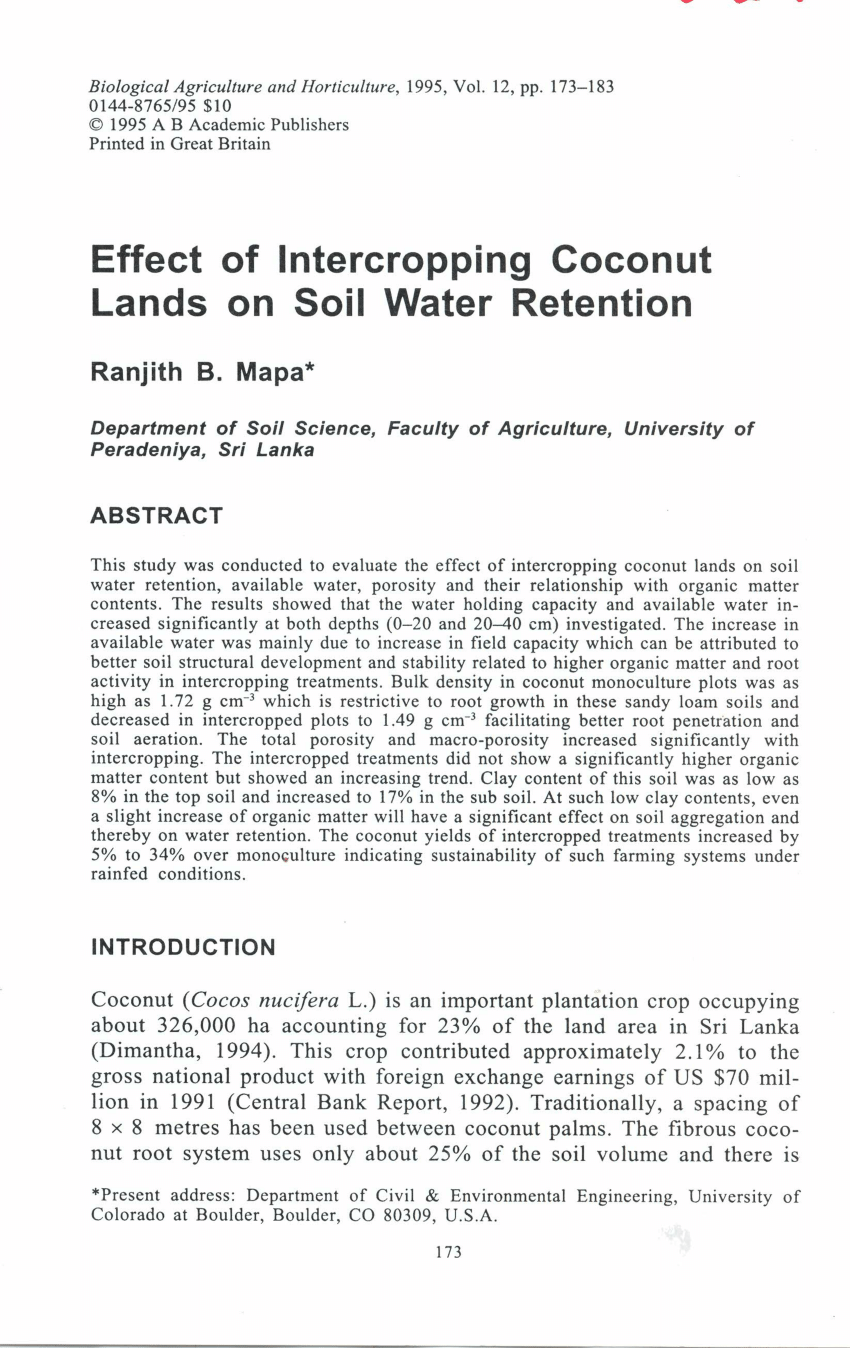 soil water retention research paper