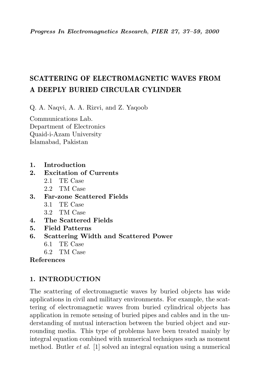 (PDF) Scattering of Electromagnetic Waves from a Deeply Buried Circular ...