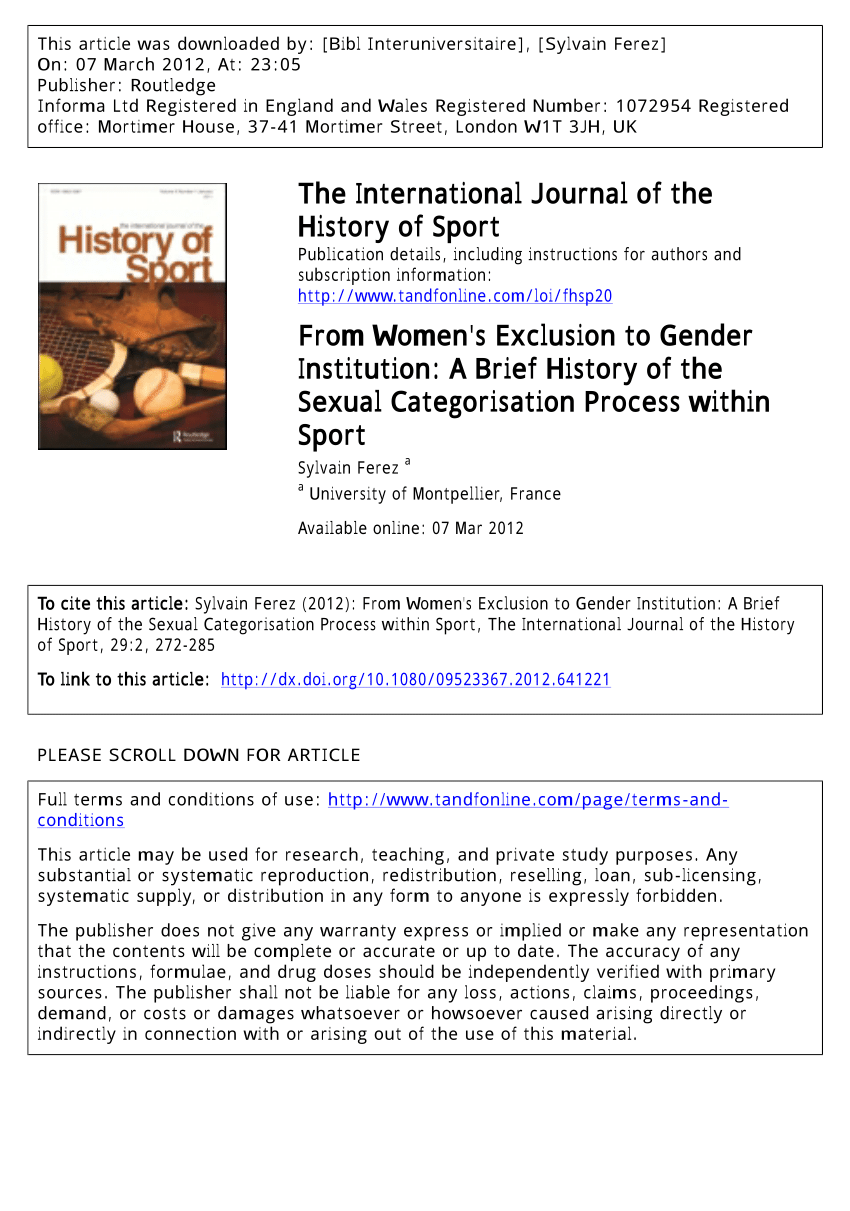 Pdf From Womens Exclusion To Gender Institution A Brief History Of