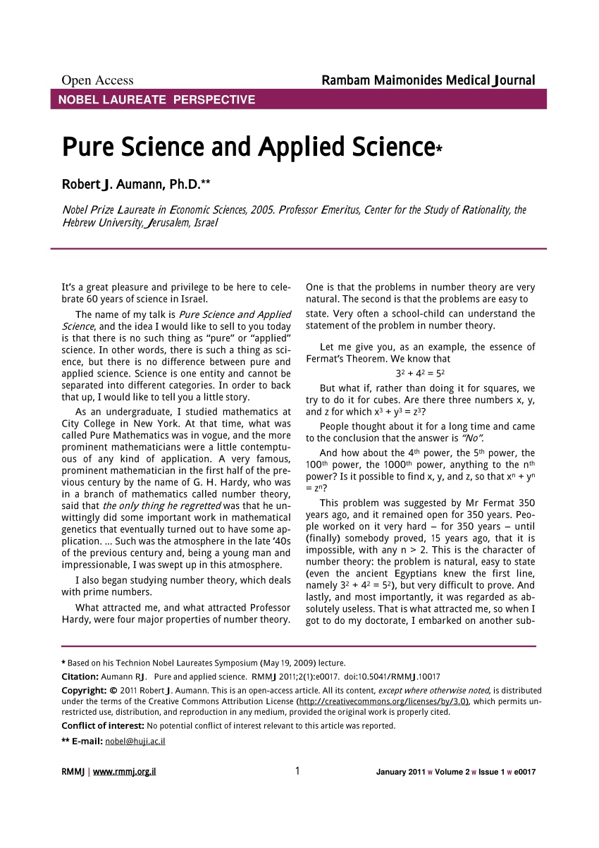 research paper on applied science