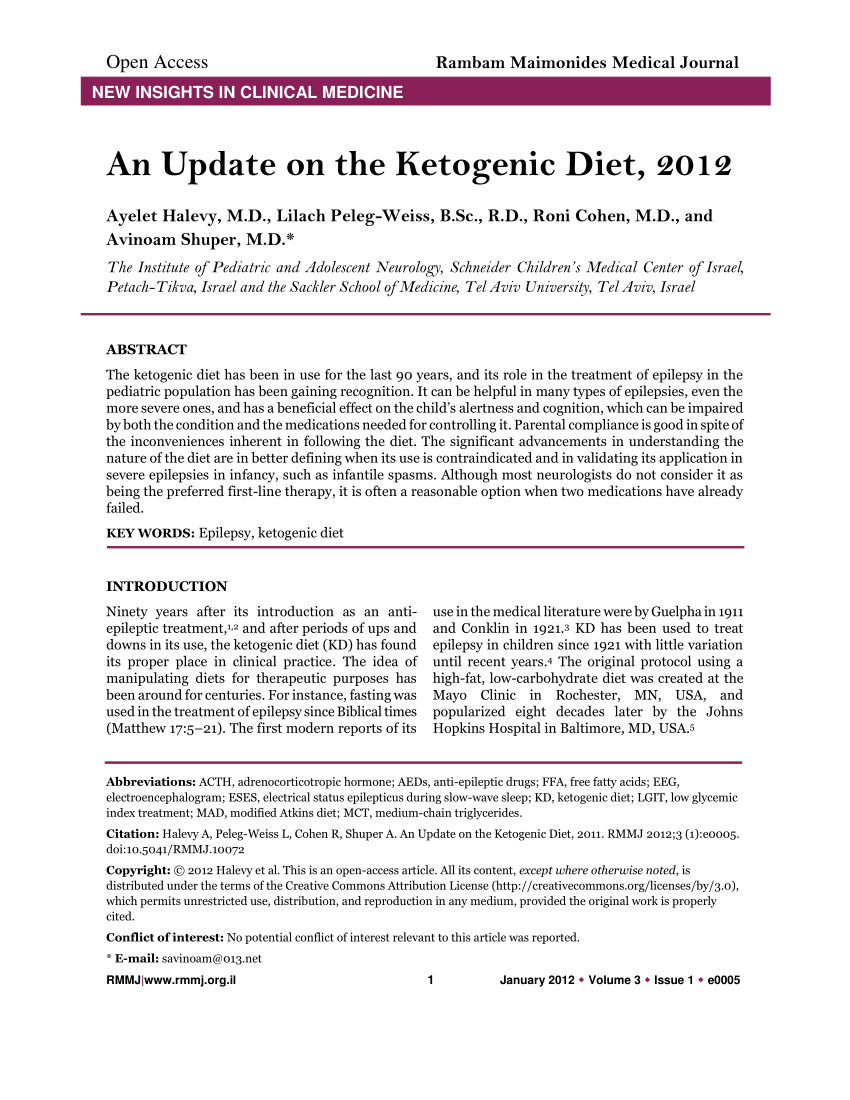  PDF An Update on the Ketogenic Diet 2012