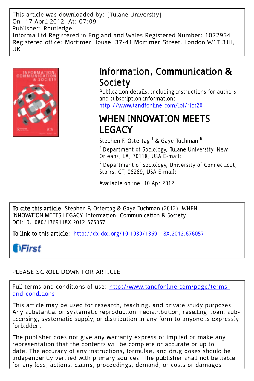 (PDF) When innovation meets legacy