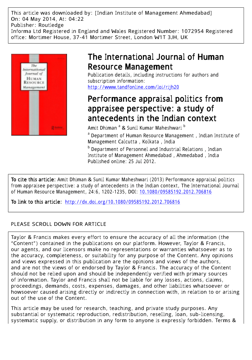 Politics of Performance Appraisal