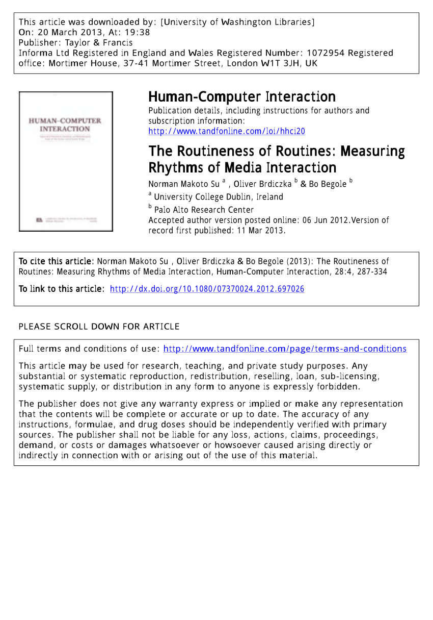 Pdf The Routineness Of Routines Measuring Rhythms Of Media