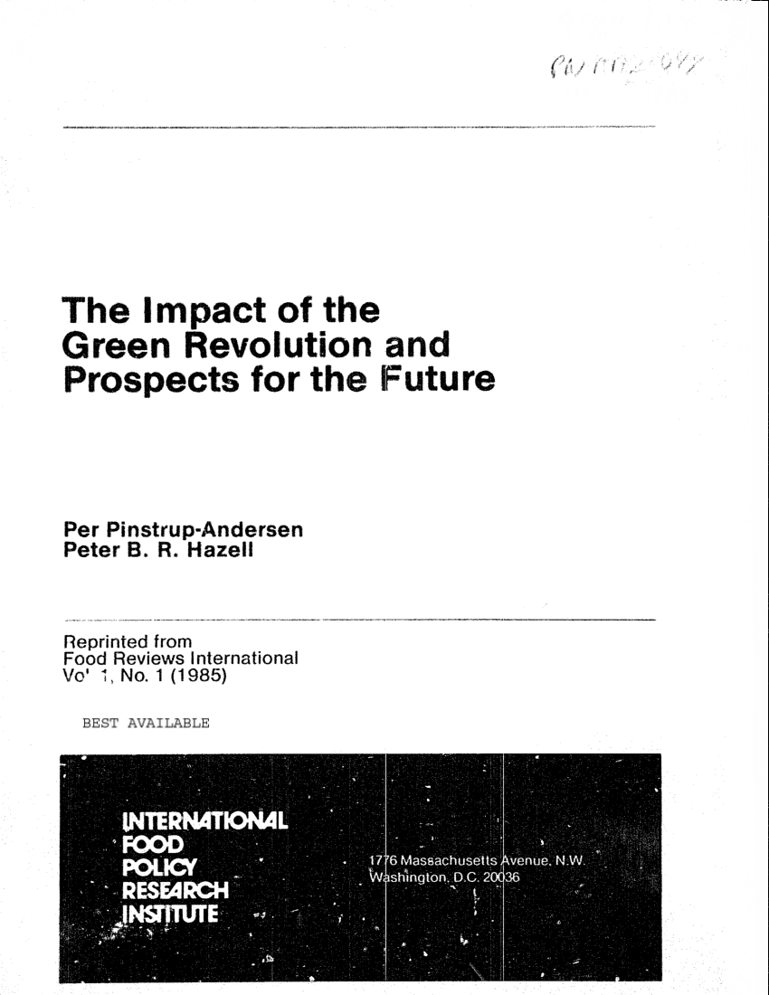 (PDF) The impact of the green revolution and prospects for the future