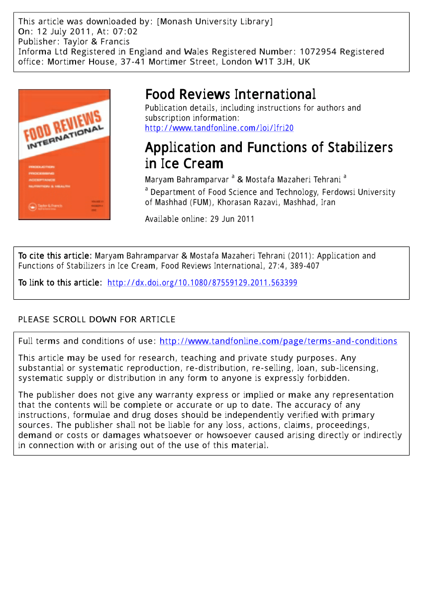Stabilizers – Ice Cream Technology e-Book