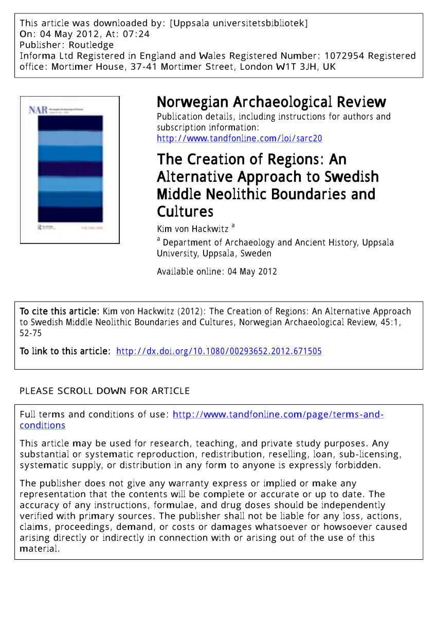 Pdf The Creation Of Regions An Alternative Approach To Swedish
