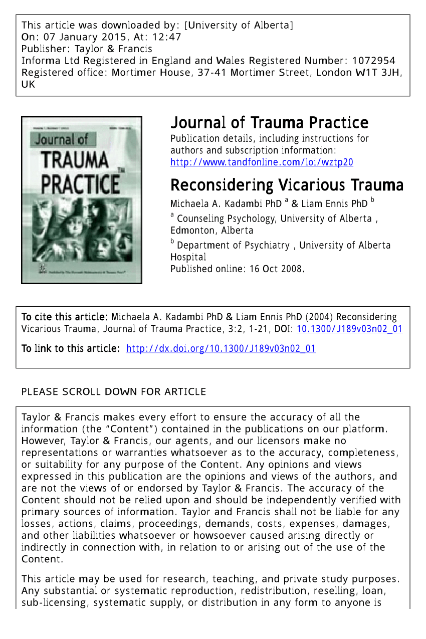 literature review on vicarious trauma