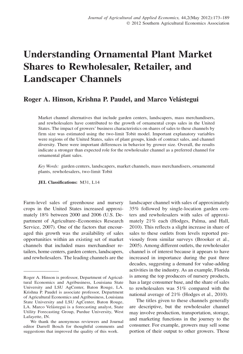 thesis on ornamental plants