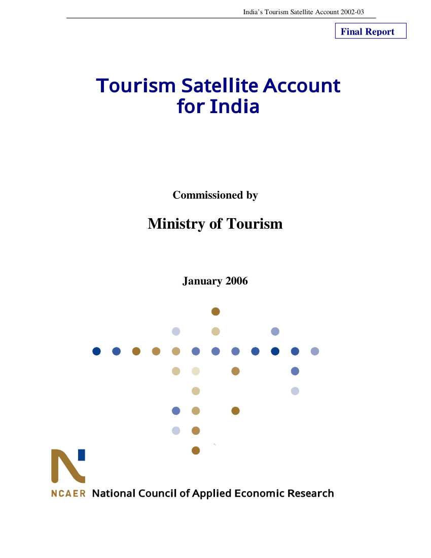 (PDF) Tourism Satellite Account for India