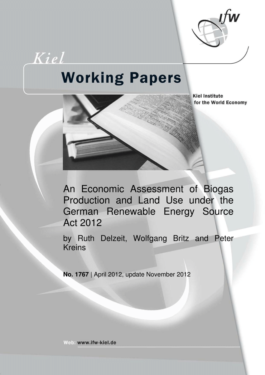 (PDF) An Economic Assessment of Biogas Production and Land Use under ...