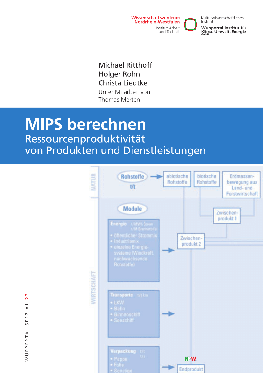 (PDF) MIPS berechnen: Ressourcenproduktivität von ...