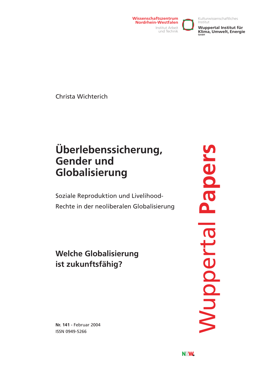 PDF) berlebenssicherung, Gender und Globalisierung: Soziale ...
