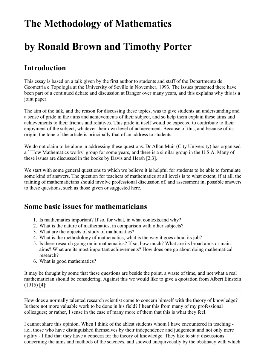 thesis mathematics pdf