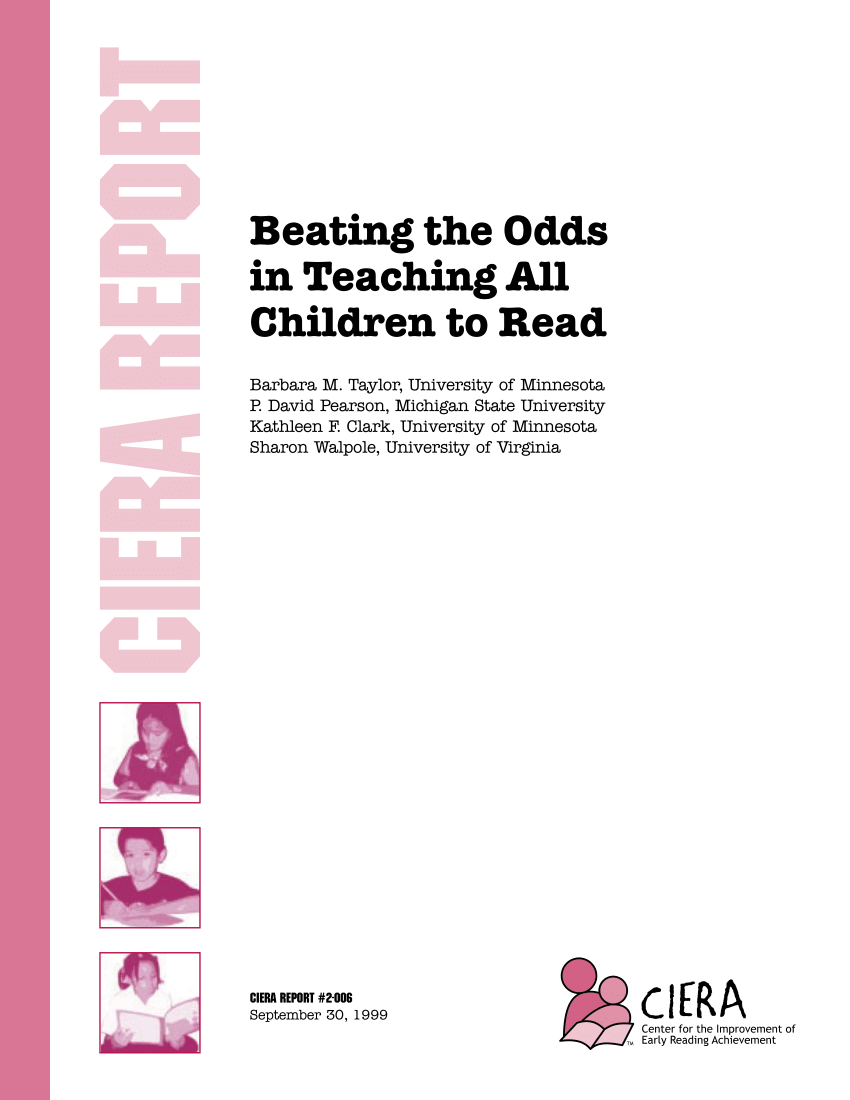 Pdf Beating The Odds In Teaching All Children To Read