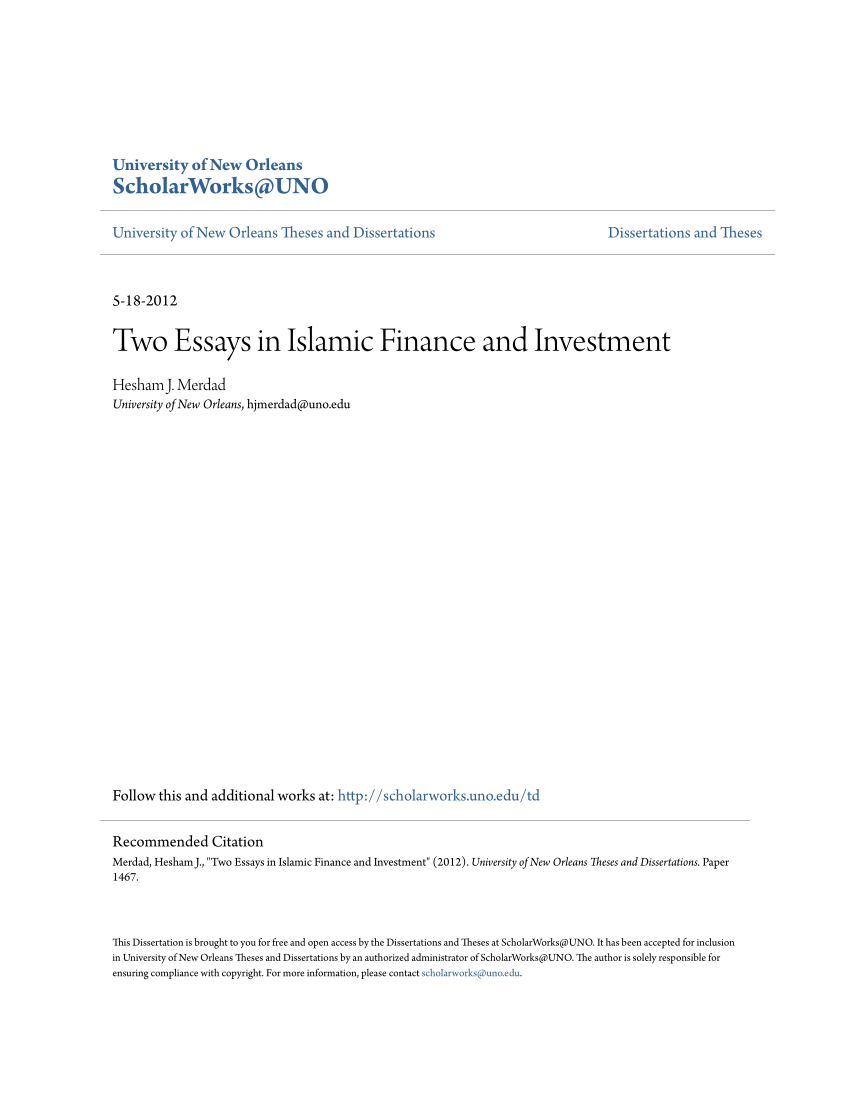islamic finance dissertation pdf