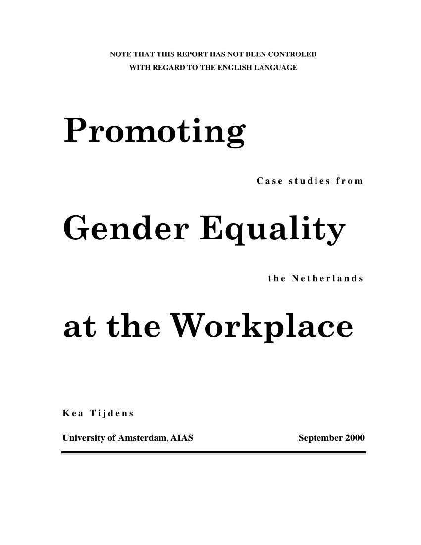 gender inequality in the workplace thesis statement