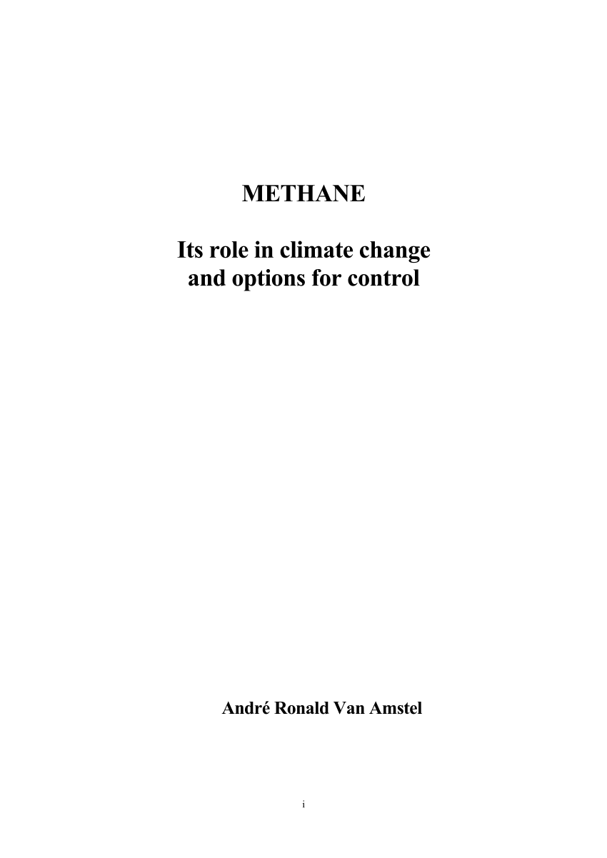 Methane : its role in climate change and options