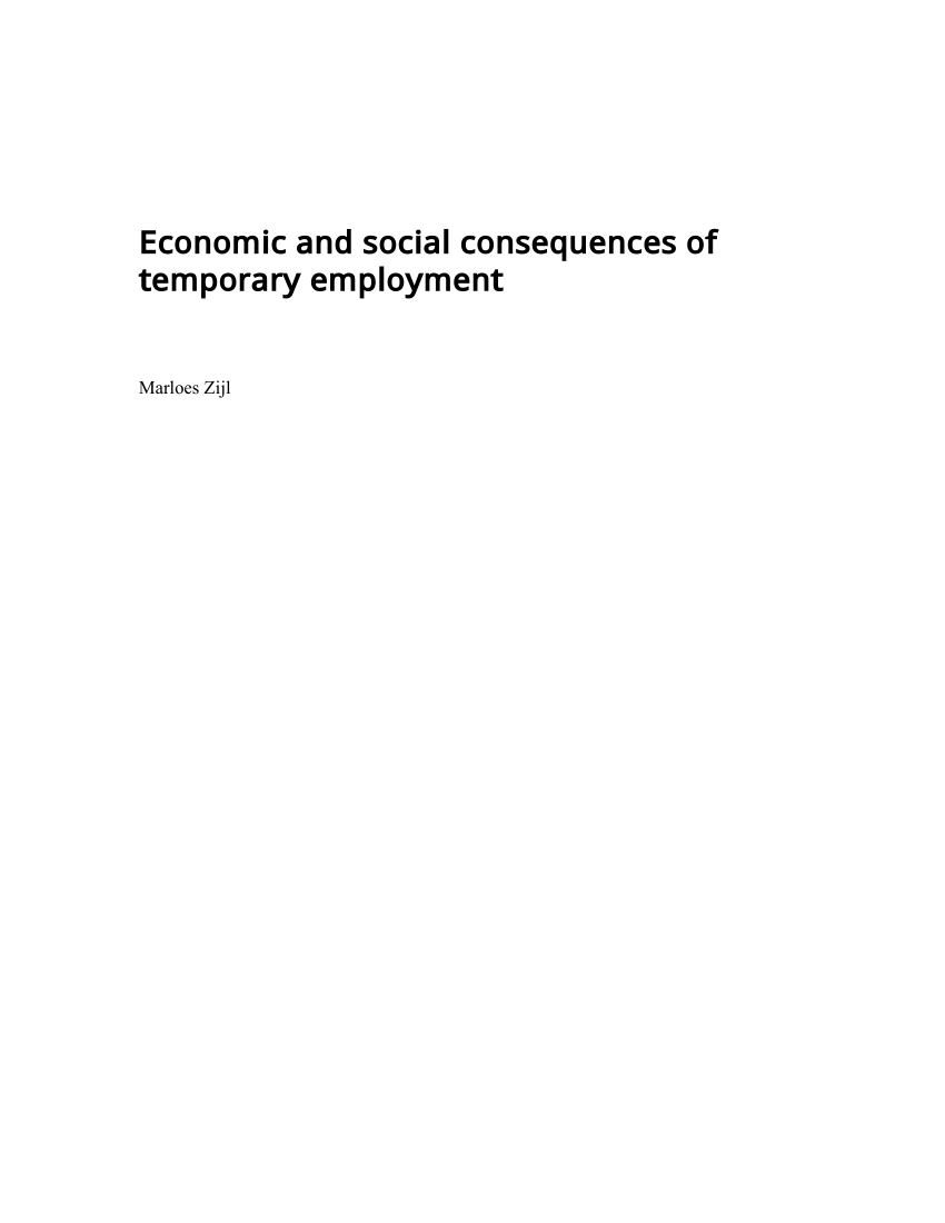 Pdf Economic And Social Consequences Of Temporary Employment
