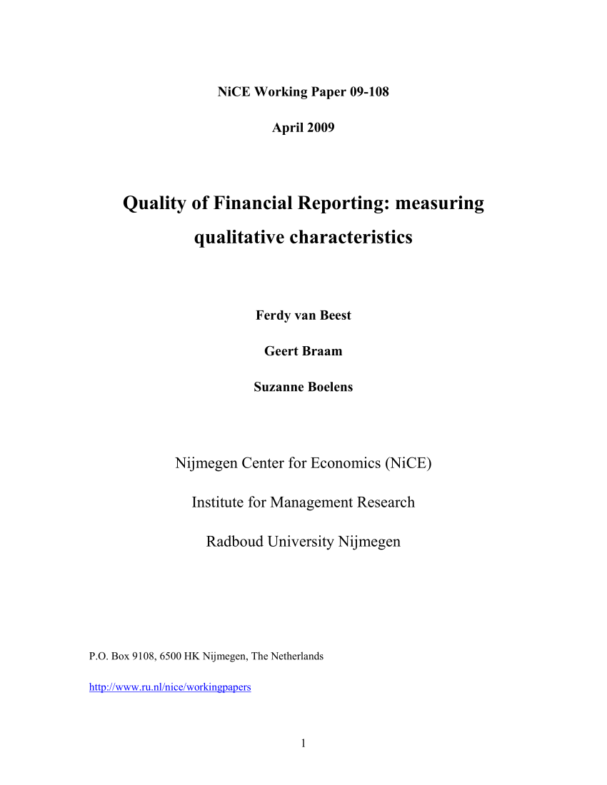 Pdf Quality Of Financial Reporting Measuring Qualitative - 