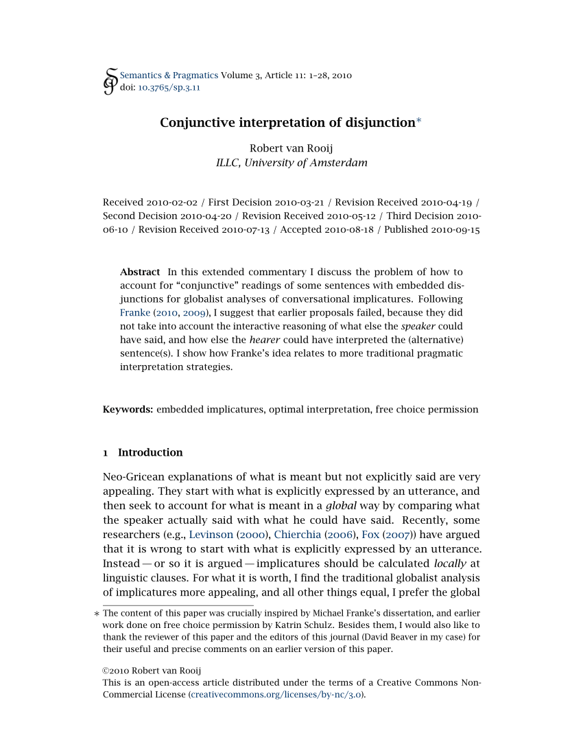 PDF) Conjunctive interpretation of disjunction